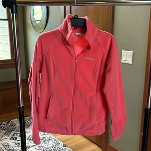 Columbia Women’s Full Zip Fleece Jacket Salmon Color Sz Medium